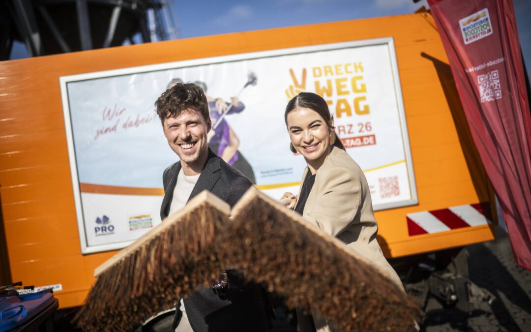 Lusins werben für den Frühjahrsputz in der Stadt